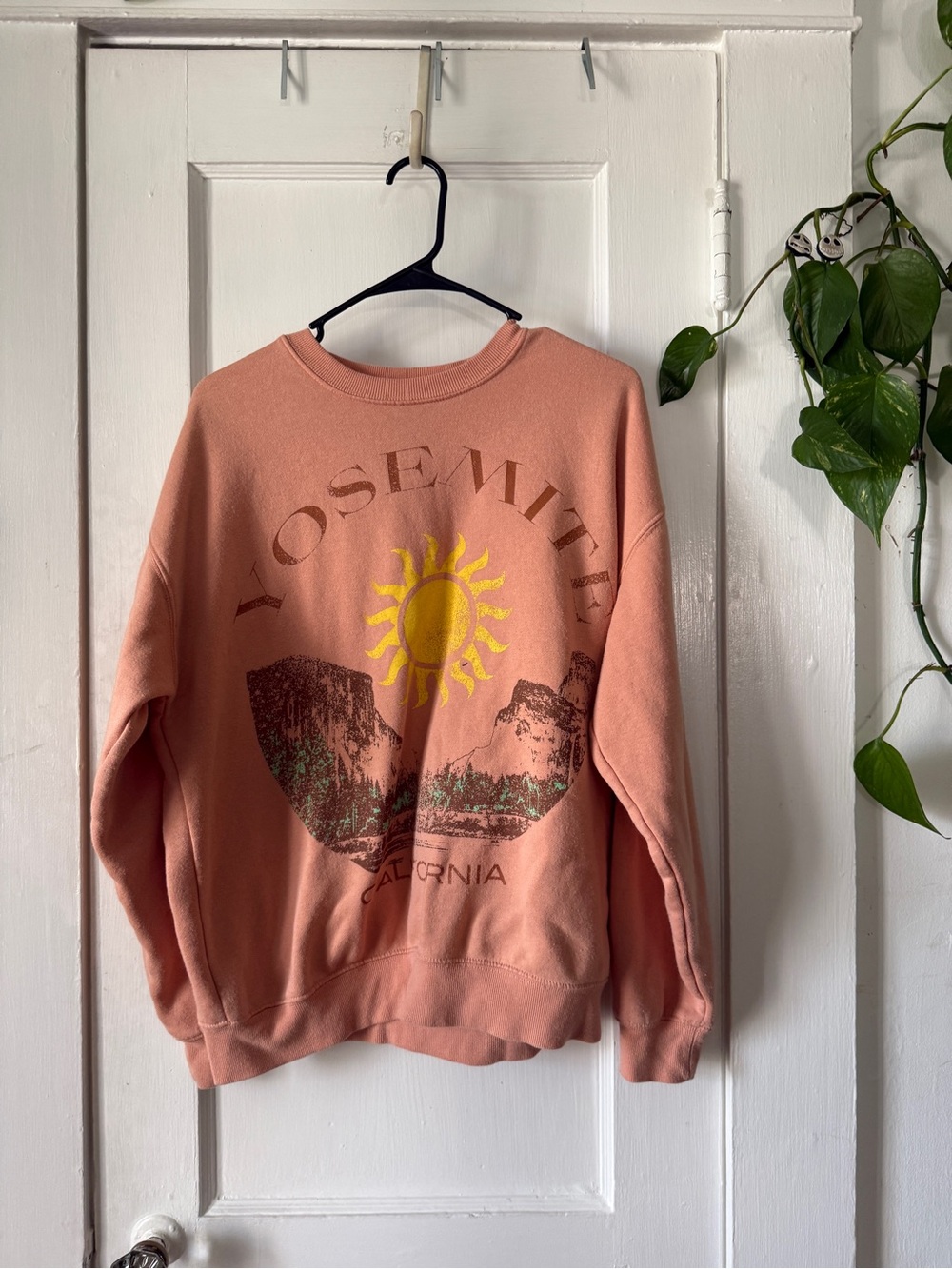 Yosemite Graphic Sweatshirt - Pink Peach Goodie Two Sleeves size M
